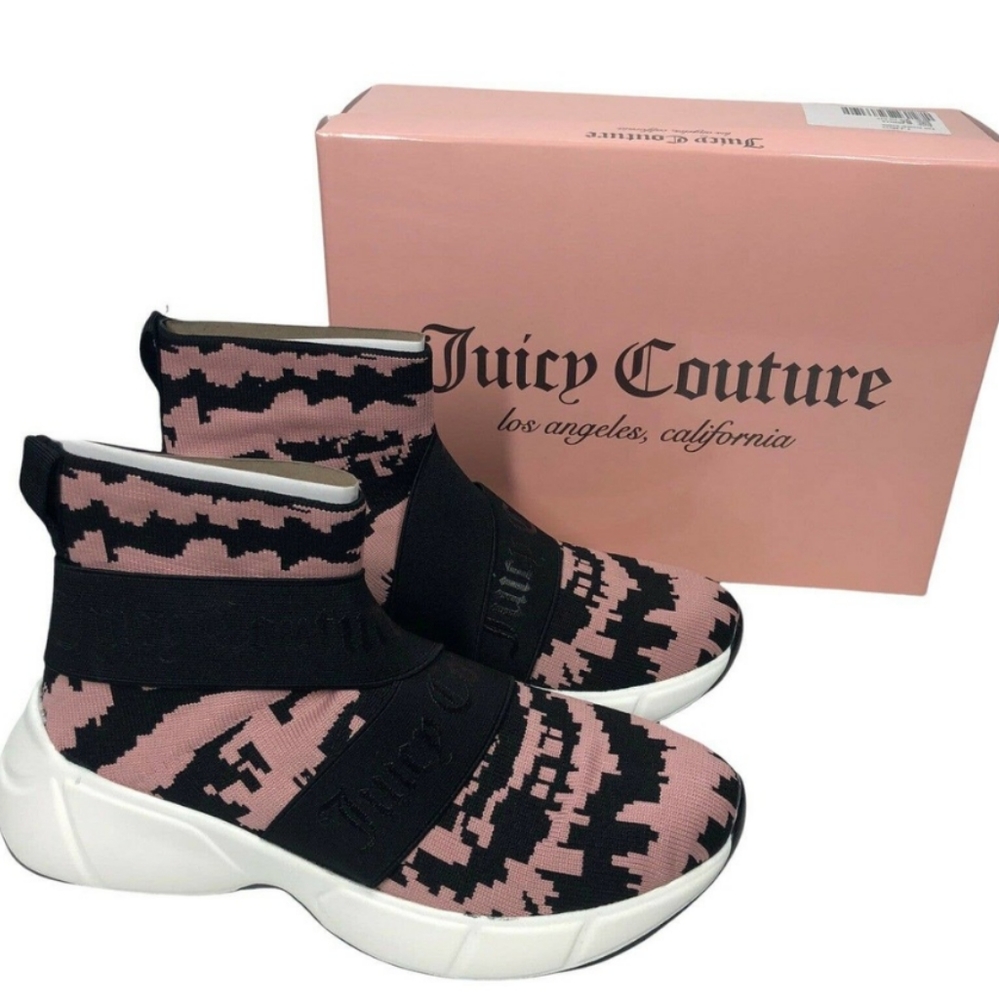 Juicy Couture Sneakers Women's US Size 8.5 Pink Tie Dye Knit Booties New In Box